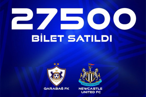 “Qarabağ” - “Nyukasl” oyunu üçün satılmış biletlərin sayı açıqlanıb