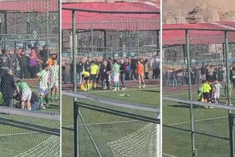 Dünya futbolu tarixində ilk: Hakimin başına skuter atdılar - VİDEO