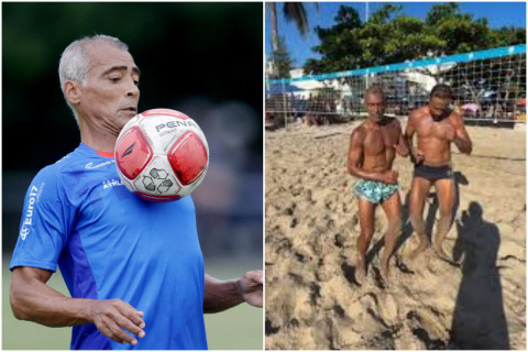 Romario stuns fans with fitness in beach football