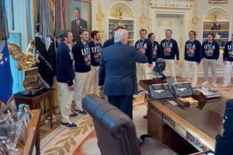 Trump welcomes Olympic ice hockey champions to White House after dramatic gold in Italy - PHOTO/VIDEO