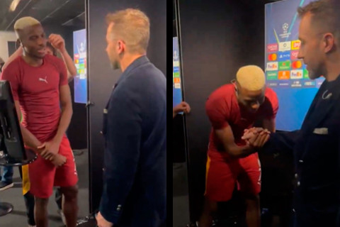 Osimhen Del Pyeronun əlini öpmək istədi - VİDEO