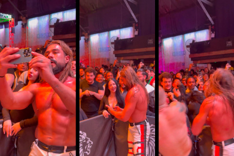 Rinqdə biabırçılıq: Güləşçi azarkeş qadının üzünə təpik vurdu - VİDEO