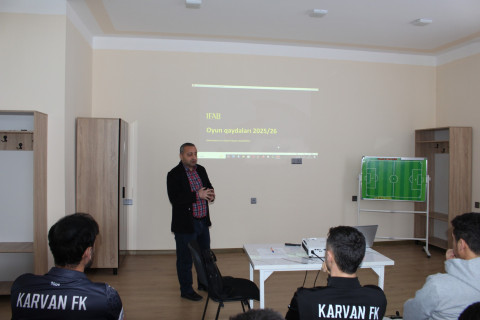 AFFA Hakimlər Komitəsi “Karvan-Yevlax”ın məşqçi və futbolçu heyəti üçün seminar təşkil edib - FOTO