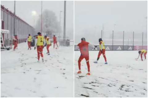 “Bavariya” məşqə qartopu oyunu ilə başladı - VİDEO