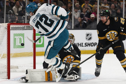 "Летящий" гол в хоккее: трюк Эклунда назвали лучшим в году