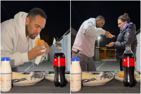 Alfonso Dominqesin azərbaycanlı həyat yoldaşı ilə “dönər əyləncəsi” - VİDEO