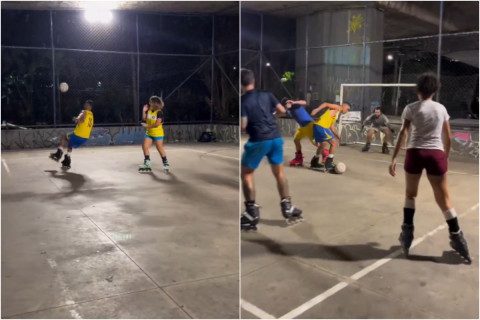 Braziliyada futbol artıq roliklə oynanılır - VİDEO