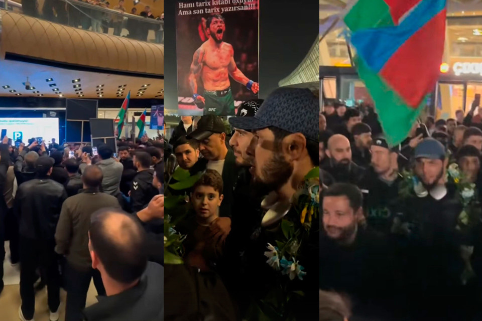 Azarkeşlər Tofiq Musayev üçün aeroporta axışıblar - VİDEO