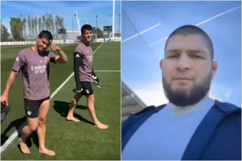 Arda Gülərlə Həbib Nurməhəmmədovun səmimi salamlaşması - VİDEO