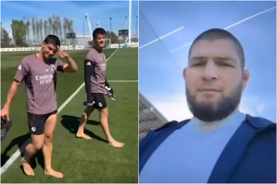 Arda Gülərlə Həbib Nurməhəmmədovun səmimi salamlaşması - VİDEO