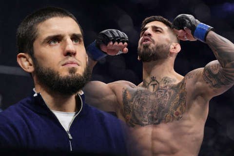 İslam Maxaçev gürcüəsilli döyüşçüyə qəzəbləndi: “İliya, bəsdir danışdın”