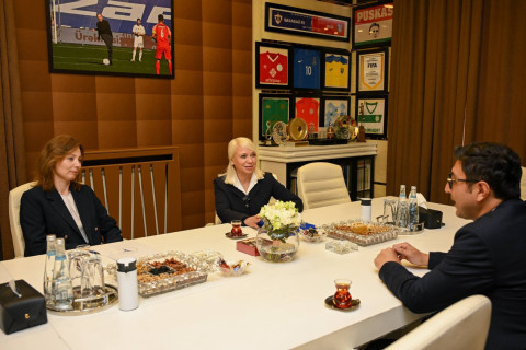 Fərid Qayıbov Belarus Gimnastika Federasiyasının prezidentini qəbul edib - FOTO