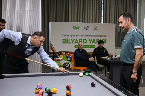 Dövlət qurumlarının əməkdaşları bilyard masası arxasında güclərini sınayıblar