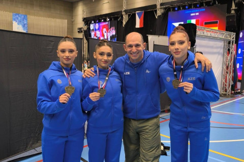 Азербайджанские гимнастки завоевало "золото" на международном турнире в Чехии - ФОТО