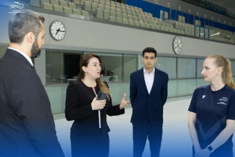 Bakı Su İdmanı Sarayında üzgüçülərlə görüş - FOTO