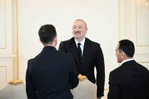 Prezident İlham Əliyev Avropa çempionatında komanda hesabında birinci olan güləşçiləri qəbul edib - FOTO