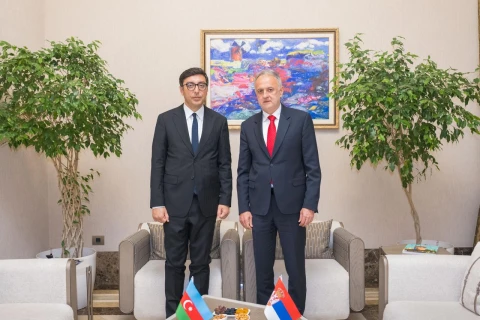 Fərid Qayıbov serbiyalı həmkarı ilə görüşüb - FOTO