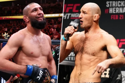 Чимаев и Стриклэнд устроили потасовку на битве взглядов перед турнирном UFC 328