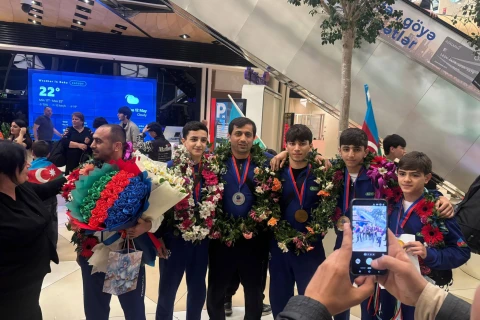 Сборная Азербайджана вернулась с чемпионата Европы по ушу с 15 медалями