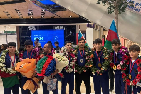 Сборная Азербайджана вернулась с чемпионата Европы по ушу с 15 медалями