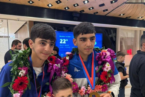 Сборная Азербайджана вернулась с чемпионата Европы по ушу с 15 медалями