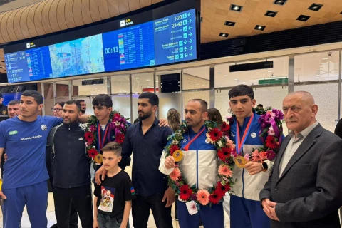 Сборная Азербайджана вернулась с чемпионата Европы по ушу с 15 медалями