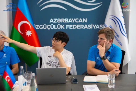 Üzgüçülük üzrə Dünya Kubokunun Bakı mərhələsi ilə bağlı müzakirələr aparılıb - FOTO