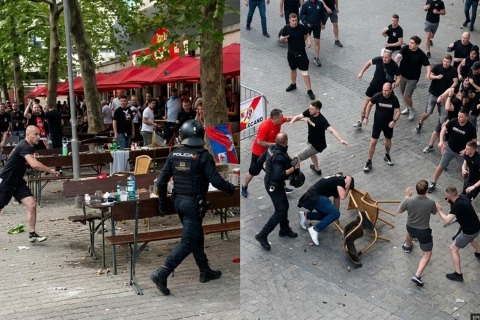 Фанаты "Кристал Пэлас" и "Райо Вальекано" устроили драку в Лейпциге