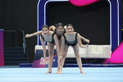 Aerobika və akrobatika gimnastikası üzrə Bakı birinciliyinə yekun vurulur - FOTO