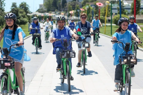 Ümumdünya Velosiped Gününə həsr olunmuş veloyürüş keçirilib - FOTO