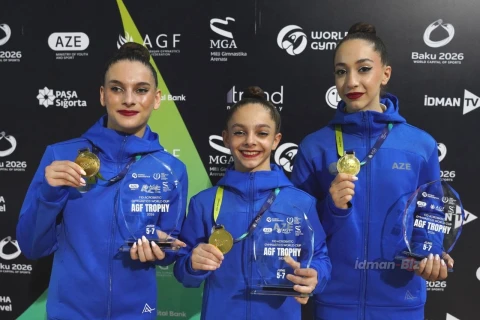 Akrobatika gimnastikası üzrə qadın qrupumuz Dünya Kubokunu qızıl medalla başa vurub - YENİLƏNİB + FOTO/VİDEO