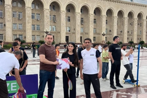 Gəncədə “Meydandan Arenaya” layihəsi çərçivəsində badminton yarışı keçirilib - FOTO