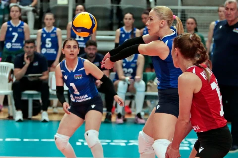 Qadın voleybolçularımız Avropa Liqasının oyununda parlaq qələbə qazanıb