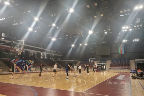 Belarus sınağı öncəsi kişi basketbol millimizin açıq məşqindən GÖRÜNTÜLƏR - FOTO/VİDEO