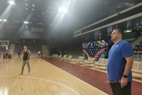 Belarus sınağı öncəsi kişi basketbol millimizin açıq məşqindən GÖRÜNTÜLƏR - FOTO/VİDEO