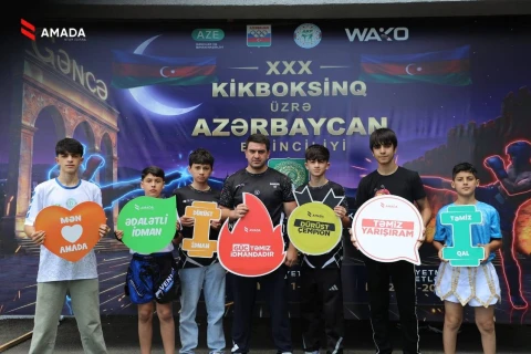 AMADA Gəncədə kikboksinq çempionatında “təmiz idman” təşviqatı keçirib
