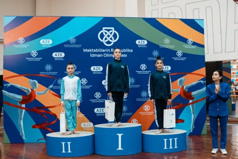 Məktəblilərin Olimpiasındada bədii gimnastika yarışlarına yekun vurulub