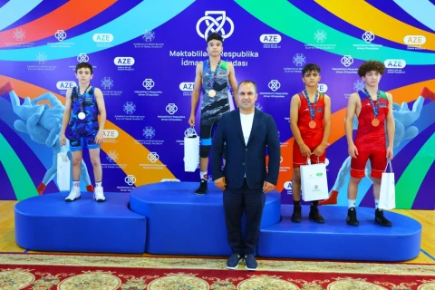 Məktəblilərin Olimpiasındada sərbəst güləş üzrə yarış başa çatıb