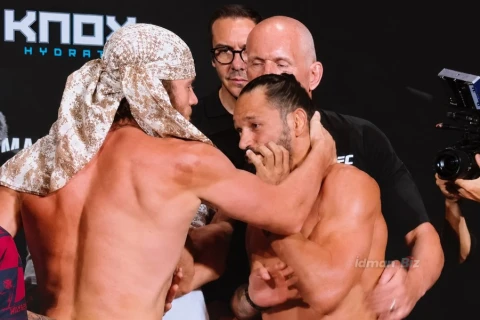 UFC Bakı öncəsi gərgin anlar: Döyüşçüləri araladılar - VİDEO