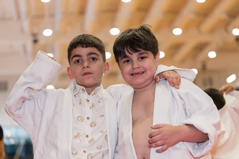 Autizmli uşaqlar cüdo üzrə milli komandanın düşərgəsini ziyarət ediblər - FOTO