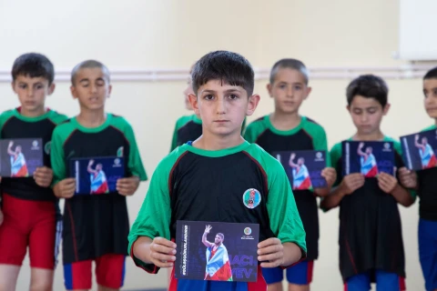 Qazaxın Daş Salahlı kəndində yeni sərbəst güləş zalı istifadəyə verildi - FOTO