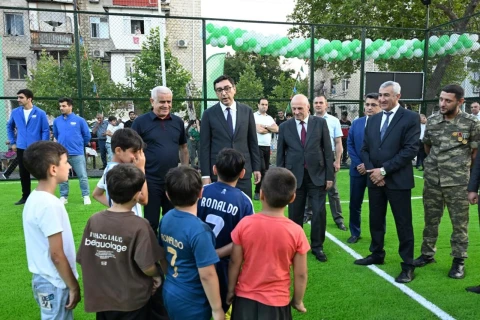 “Sağlam məhəllə” layihəsi çərçivəsində bölgələrdə idman zonaları istifadəyə verilib - FOTO