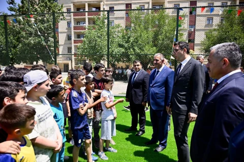 “Sağlam məhəllə” layihəsi çərçivəsində bölgələrdə idman zonaları istifadəyə verilib - FOTO