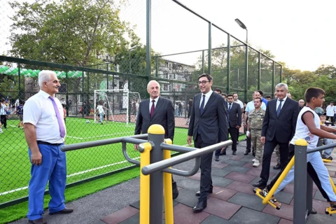 “Sağlam məhəllə” layihəsi çərçivəsində bölgələrdə idman zonaları istifadəyə verilib - FOTO