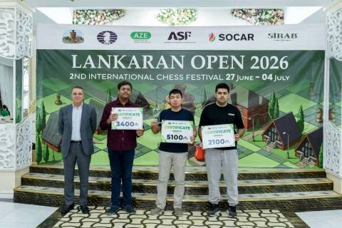Азербайджанский шахматист вошел в тройку призеров Lankaran Open 2026