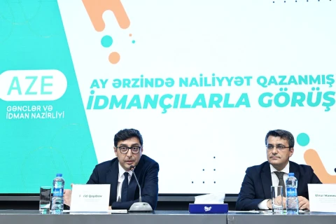 Nazir ölkəmizi beynəlxalq yarışlarda uğurla təmsil etmiş idmançılarla görüşüb