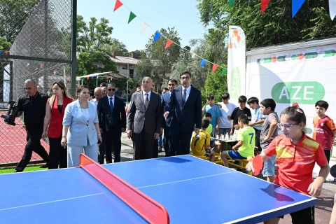 “Sağlam məhəllə” layihəsi çərçivəsində Sumqayıtda idman zonası istifadəyə verilib - FOTO