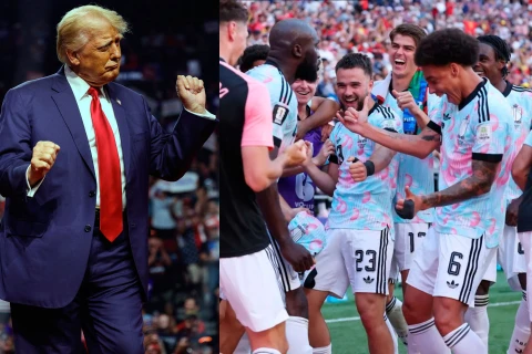 Лукаку собрал партнеров и повторил "танец Трампа" после гола США - ВИДЕО