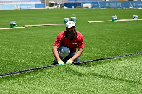 Təmirdə olan Bayıl stadionunun YENİ GÖRÜNTÜLƏRİ - FOTO