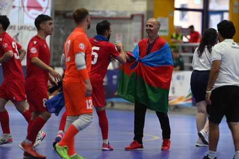 Azərbaycanın futzal komandası Avropa Universitet Oyunlarının yarımfinalına yüksəlib - FOTO